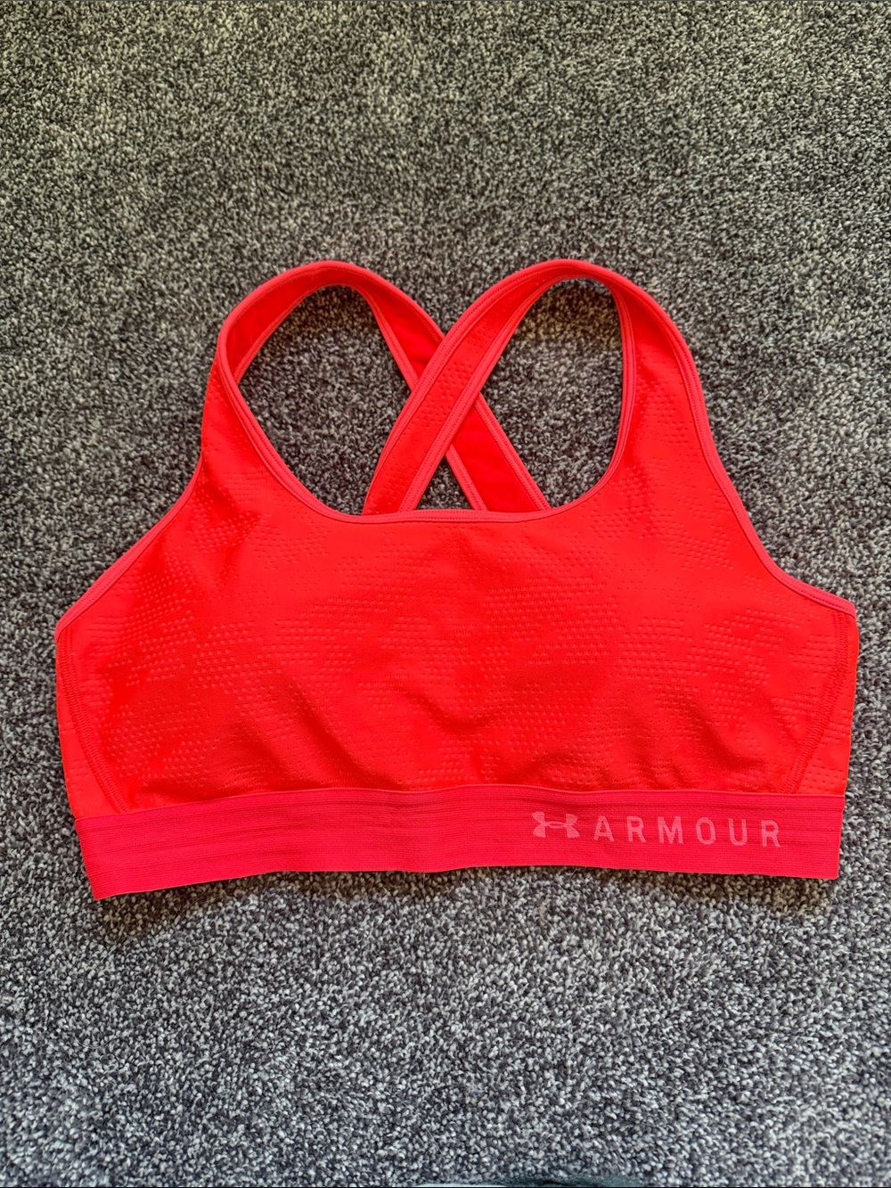 Under Armour Women's Bright Coral Crossback Sports Bra